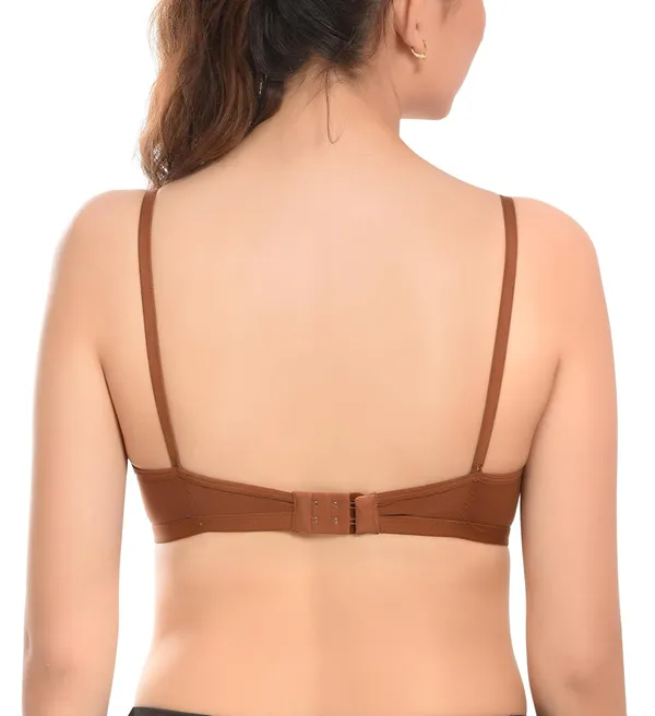 Pack_of_2_|_Brown_T-Shirt_Bra_for_Women_|_Non-Padded_and_Cotton_Hosiery