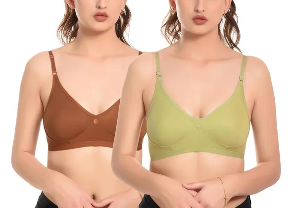 Pack_of_2_|_Brown_T-Shirt_Bra_for_Women_|_Non-Padded_and_Cotton_Hosiery