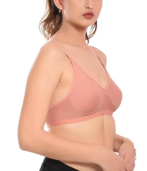Pack_of_2_|_Fawn_&_Peach_T-Shirt_Bra_for_Women_|_Non-Padded_and_Cotton_Hosiery