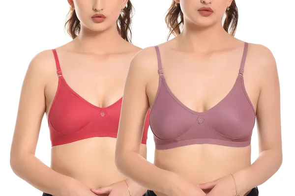 Pack_of_2_|_Lipstick_&_Mauve_T-Shirt_Bra_for_Women_|_Non-Padded_and_Cotton_Hosiery