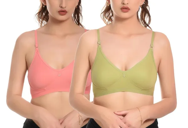 Pack_of_2_|_Peach_T-Shirt_Bra_for_Women_|_Non-Padded_and_Cotton_Hosiery