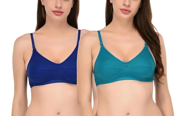 Pack_of_2_|_Blue_T-Shirt_Bra_for_Women_|_Non-Padded_and_Cotton_Hosiery