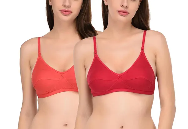 Pack_of_2_|_Peach_T-Shirt_Bra_for_Women_|_Non-Padded_and_Cotton_Hosiery