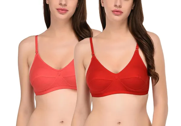 Pack_of_2_|_Peach_T-Shirt_Bra_for_Women_|_Non-Padded_and_Cotton_Hosiery