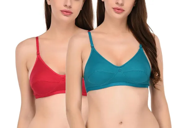 Pack_of_2_|_Rani_&_Sky_Blue_T-Shirt_Bra_for_Women_|_Non-Padded_and_Cotton_Hosiery