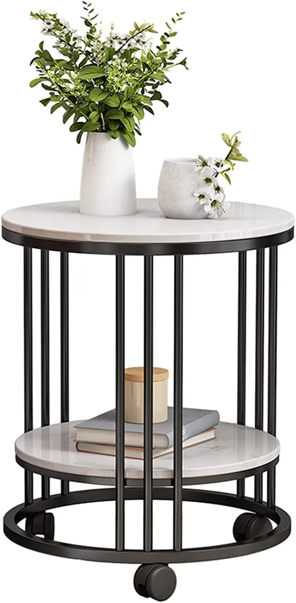 Black_Small_Round_Table_Living_Room_Sofa_Side_Table_With_Wheels_2-Tier_Corner_Table_Nightstand,_40X60Cm