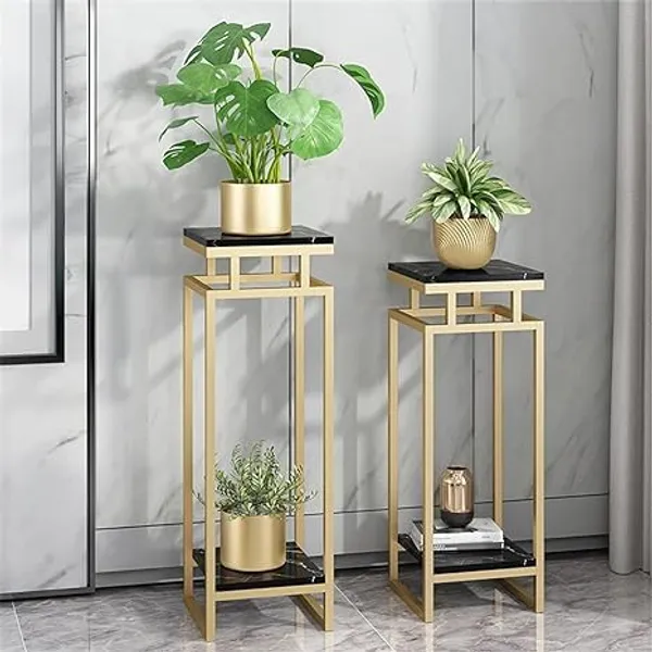 Gold_Compact_Plant_Stand,_Living_Room_Furniture_Plant_Pot_Holder_For_Hallway_Hotel_Decor_gold_Iron_Corner_Table_With_2_Mdf_Shelves
