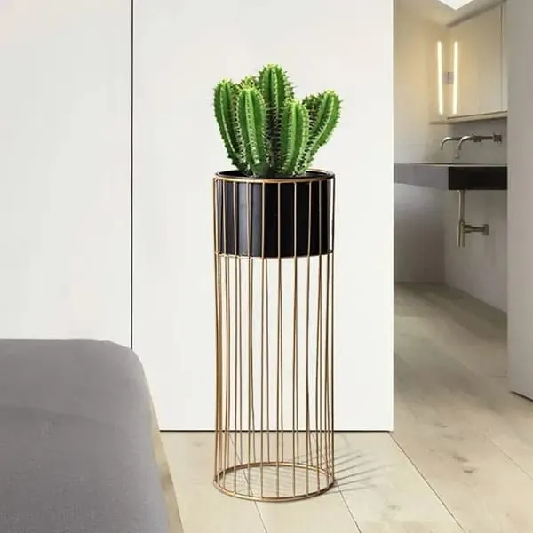 Gold_Indoor_Metal_Planter_Stand__(2-Piece_Set)_with_Black_Pot_&_Gold_Stand,_for_Indoor/Outdoor_Use_in_Living_Room_&_More