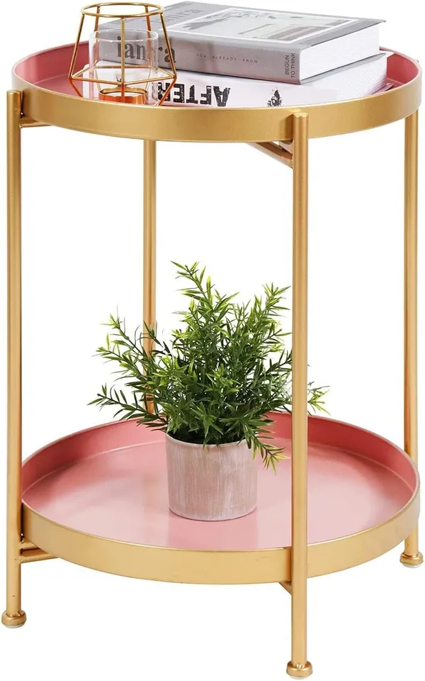 Gold_Sofa_Side_Table,_Iron_Round_Small_Coffee_Table,_2-Tier_Metal_Tray,_End_Table_For_Home_Living_Room_Corner_Table