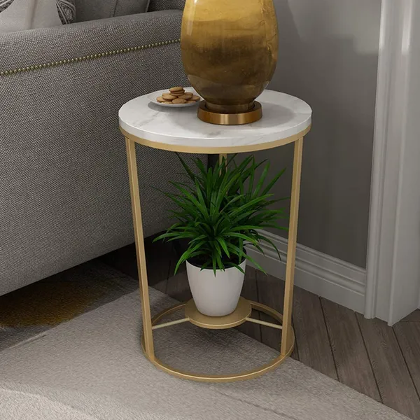 Gold_Home_D?Cor_Furniture_2-Tier_Corner_Side_End_Table_Small_Marble_Coffee_Table_With_Round_Wrought_Iron_Shelf,_Living_Room_Furniture