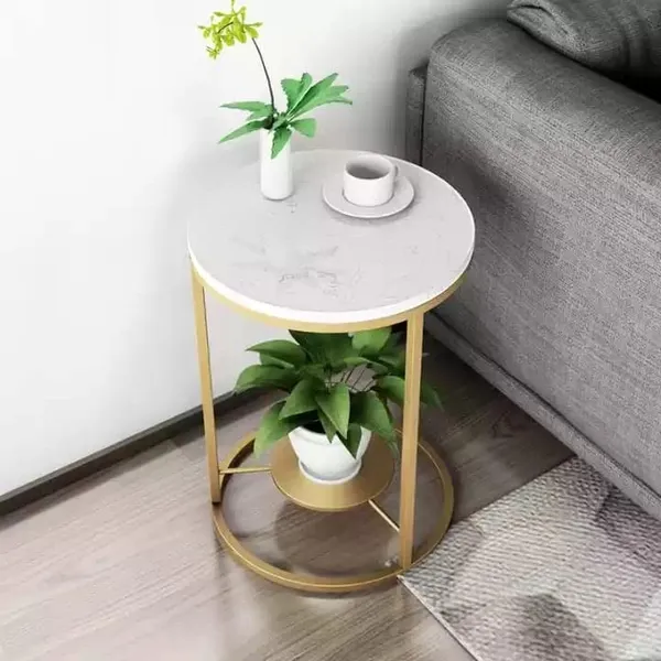 Gold_Home_D?Cor_Furniture_2-Tier_Corner_Side_End_Table_Small_Marble_Coffee_Table_With_Round_Wrought_Iron_Shelf,_Living_Room_Furniture