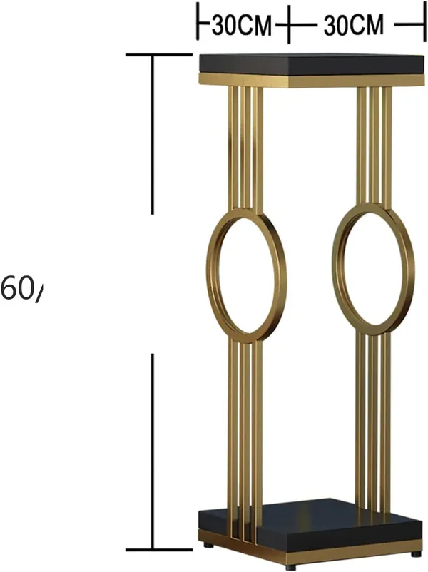 Set_of_2_Gold_Slim_Bedside_Tables_Green_Wood,_Industrial_Style_with_2-Tier_Storage_for_Bedroom,_Living_Room_&_Hallway