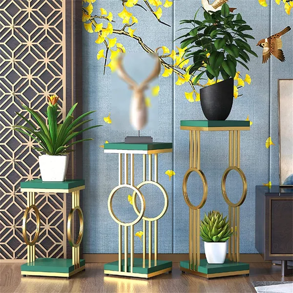 Set_of_2_Gold_Slim_Bedside_Tables_Green_Wood,_Industrial_Style_with_2-Tier_Storage_for_Bedroom,_Living_Room_&_Hallway