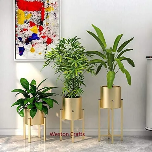 Gold_Metal_Planter_Stand_Set_Of_3_Modern_Pot_Stand_Galvanizing_Iron_Pot_More_Decor_Indoor_Outdoor_Office_Powder_Coated_Golden_Stand_Multi_Color