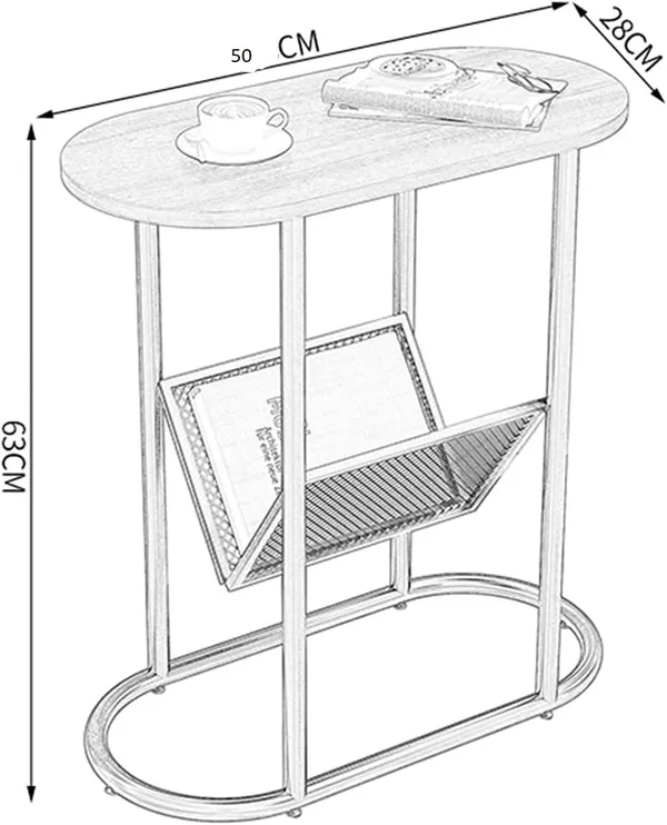 Gold_Metal_Coffee_Table_with_Iron_Magazine_Rack__Modern_Bedside_&_Accent_End_Table_with_Storage_&_Stability
