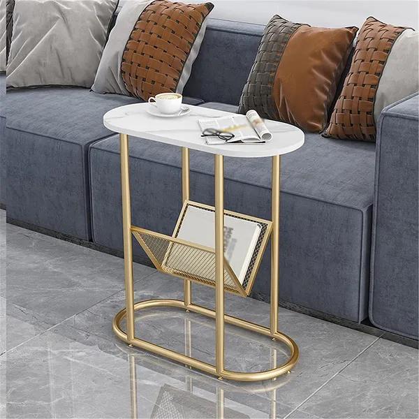 Gold_Metal_Coffee_Table_with_Iron_Magazine_Rack__Modern_Bedside_&_Accent_End_Table_with_Storage_&_Stability