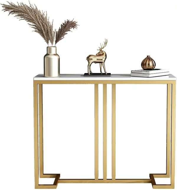 Gold_Living_Room_Side_Table_Entrance_Table,_With_Metal_Frame,_Simple_Sofa_Table,_Console_Table_For_Small_Space