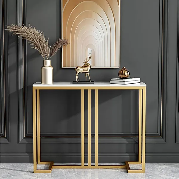 Gold_Living_Room_Side_Table_Entrance_Table,_With_Metal_Frame,_Simple_Sofa_Table,_Console_Table_For_Small_Space