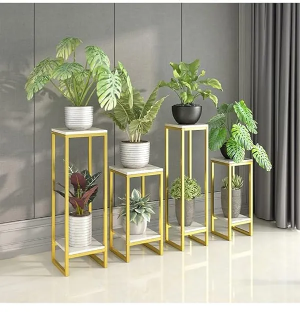 WESTON_CRAFTS_Metal_Plant_Stand_Indoor,_Black_MDF_Top_Stand_Holder_for_Indoor_Plants,_26_Inch_Two_Tier_Modern_Corner_Flower_Pots_Planter_Stand_for_Living_Room_Balcony