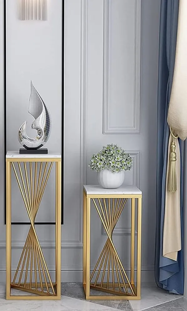 WESTON_CRAFTS_Side_Tables_Sofa_Tables_in_Dormitory_Bar_Hotel_Foyer,_Square_Multi-Purpose_MDF_Top_Metal_Entryway_Tables_Plant_Rack