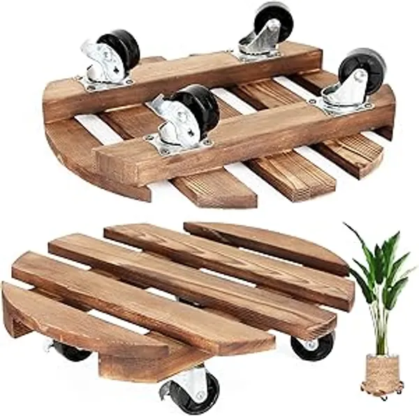 Weston_Crafts_2_Pack_Plant_Stand_with_Wheels,_Plant_Caddies_with_360°_Lockable_Smooth_Sliding_Wheels_Durable_Sturdy