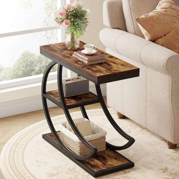 Weston_Crafts_3-Tier_Side_Table,_Industrial_Side_Tables_with_3_Shelves,_Coffee_Table,_Sofa_Table_with_Crescent_Metal_Frame_for_Living_Room,_Bedroom,_Rustic_Brown