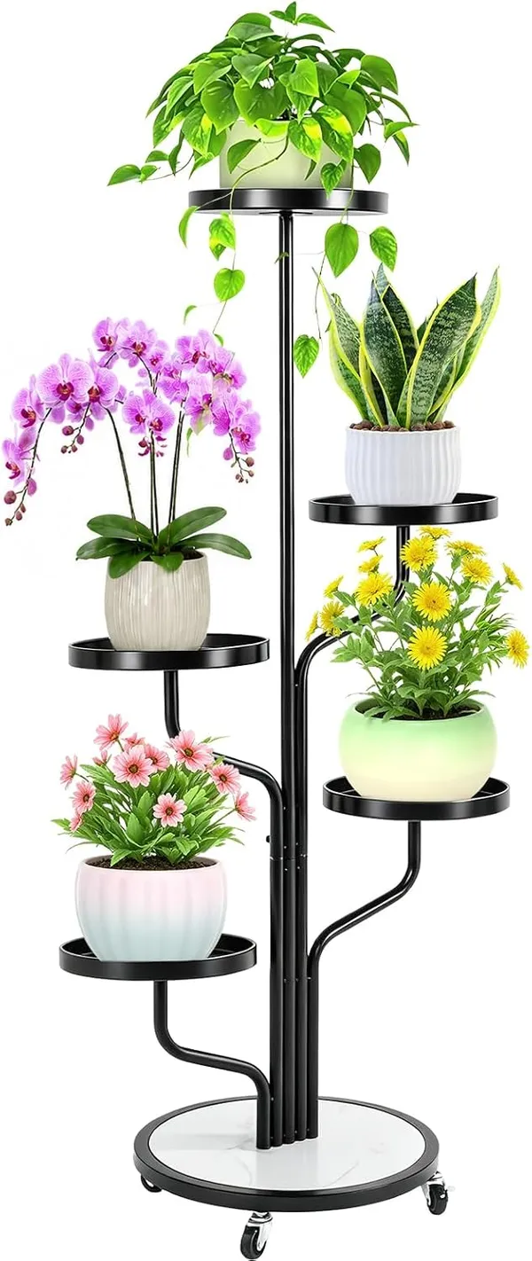 Weston_Crafts_5_Tier_Plant_Stand_with_Wheels_Outdoor_Indoor_Tall,_Metal_Flower_Shelf_for_Garden,_Patio,_Window,_Rolling_Corner_Rack_for_Displaying_Multiple_Plants,_Black