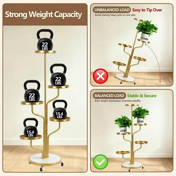 Weston_Crafts_5_Tier_Tall_Plant_Stand_Indoor,_Corner_Plant_Display_for_Living_Room_Patio_Movable_on_Lockable_Wheels,_Metal,_7"_Trays,_45"_Tall,_Space-Saving_Vertical_Design,_Multi-Tier_Plant_Organization
