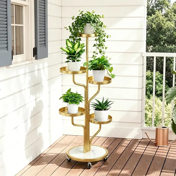 Weston_Crafts_5_Tier_Tall_Plant_Stand_Indoor,_Corner_Plant_Display_for_Living_Room_Patio_Movable_on_Lockable_Wheels,_Metal,_7"_Trays,_45"_Tall,_Space-Saving_Vertical_Design,_Multi-Tier_Plant_Organization