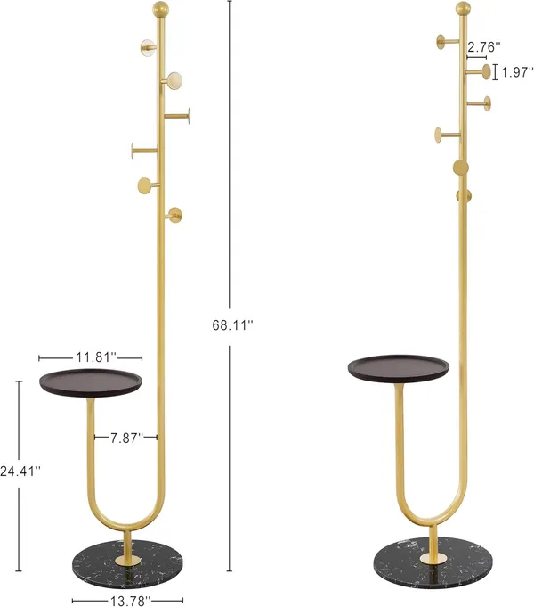 Weston_Crafts_6_Hooks,_Heavy_Duty_Marble_Base_Corner_Coat_Stand_for_Bedroom_Hallway_Entryway_Living_Room_Office_13_x_13_x_68.11_Inches_(Gold)