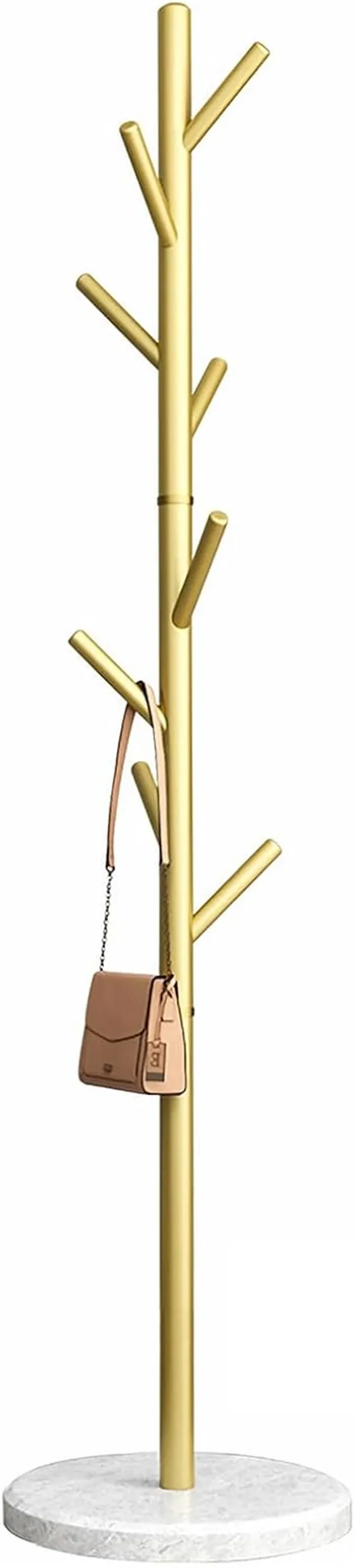 Weston_Crafts_Coat_Rack_with_Natural_Marble_Base,_7_Heavy-Duty_Hooks,_Adjustable_Height_for_Bedroom/Office/Hallway_(Gold
