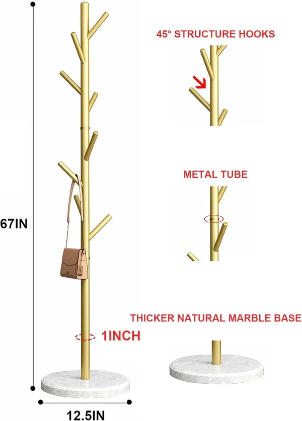 Weston_Crafts_Coat_Rack_with_Natural_Marble_Base,_7_Heavy-Duty_Hooks,_Adjustable_Height_for_Bedroom/Office/Hallway_(Gold
