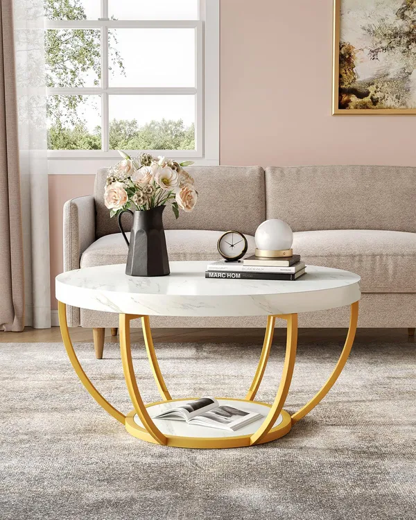 Weston_Crafts_Coffee_Tables_for_Living_Room,_2-Tier_Golden_Metal_Legs_Accent_Center_Table_with_Open_Storage_Modern_Design_Home_Furniture_(White_and_Gold)
