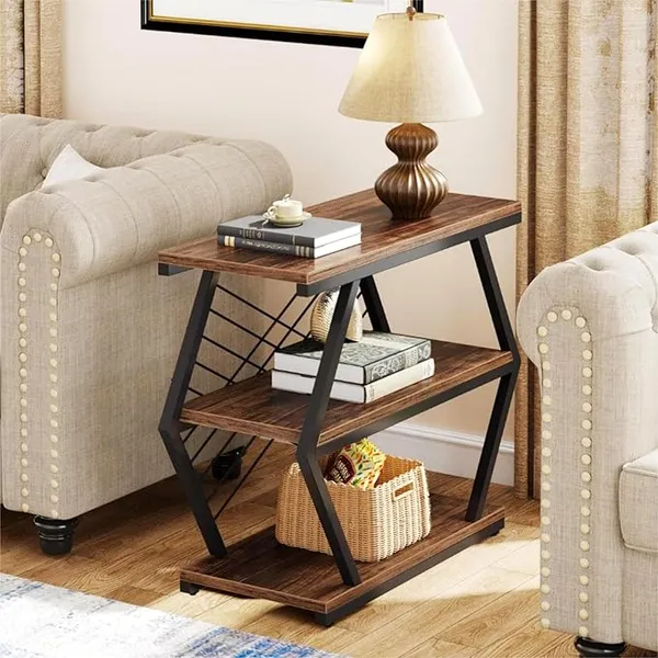 Weston_Crafts_End_Table,_Industrial_Side_Table_with_3_Storage_Shelves,_Wood_Sofa_Side_Table_with_Geometric_Metal_Frame,_Bedside_Table_for_Living_Room,_Bedroom