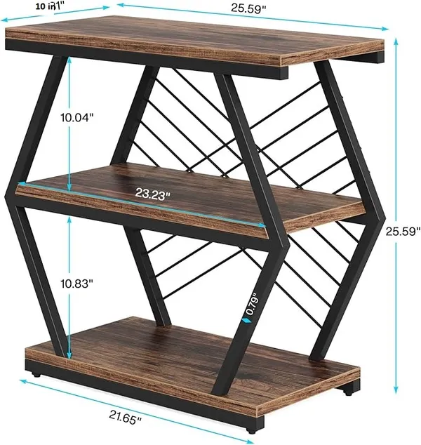 Weston_Crafts_End_Table,_Industrial_Side_Table_with_3_Storage_Shelves,_Wood_Sofa_Side_Table_with_Geometric_Metal_Frame,_Bedside_Table_for_Living_Room,_Bedroom