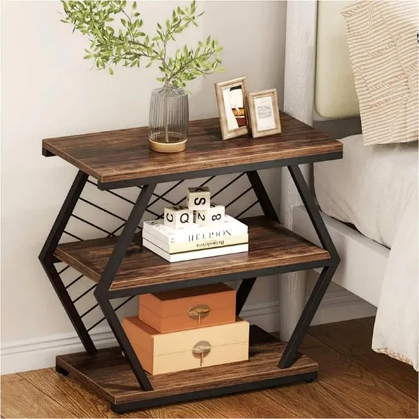 Weston_Crafts_End_Table,_Industrial_Side_Table_with_3_Storage_Shelves,_Wood_Sofa_Side_Table_with_Geometric_Metal_Frame,_Bedside_Table_for_Living_Room,_Bedroom
