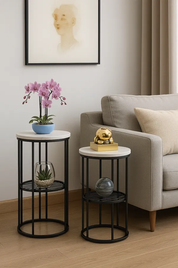 Weston_Crafts_Flower_Stand_2-Tier_Plant_Stand_Flower_Floor_Wrought_Iron_Simple_Shelf_Holder_Display_Rack_Potholder_Indoor_for_Living_Room_Bedroom_Sofa