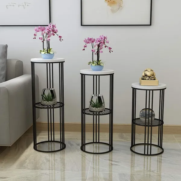 Weston_Crafts_Flower_Stand_2-Tier_Plant_Stand_Flower_Floor_Wrought_Iron_Simple_Shelf_Holder_Display_Rack_Potholder_Indoor_for_Living_Room_Bedroom_Sofa