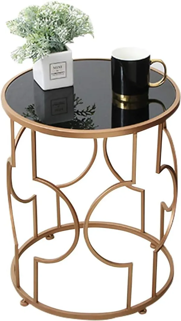 Weston_Crafts_Glass_Small_End_Tables_Nordic_Iron_Art_Round_Side_Tea_Coffee_Table_Sofa_Cocktail_Table_for_Living_Room_Balcony_Office,Creative_Home_Decor