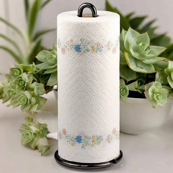 Weston_Crafts_Metal_Black_Tissue_Roll_Paper_Holder/Paper_Towel_Holder_for_Home,_Paper_Roll_Dispenser_for_Bathroom_and_Dining_Table