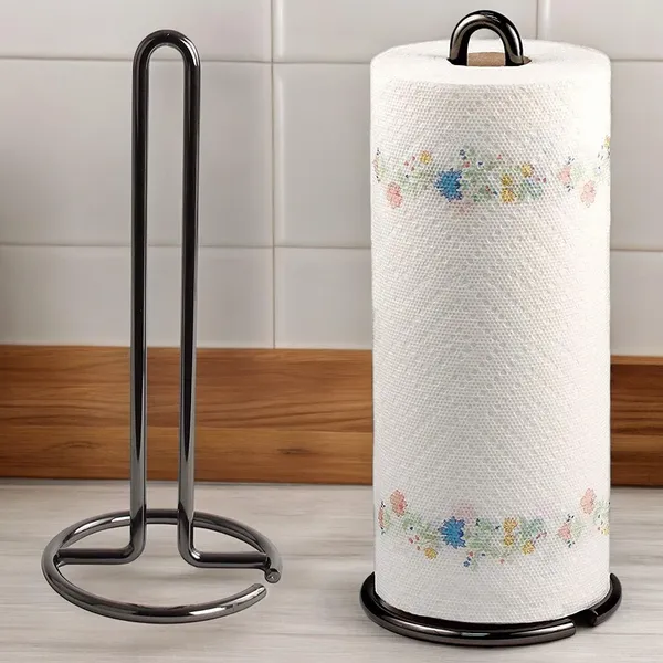 Weston_Crafts_Metal_Black_Tissue_Roll_Paper_Holder/Paper_Towel_Holder_for_Home,_Paper_Roll_Dispenser_for_Bathroom_and_Dining_Table