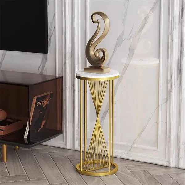 Weston_Crafts_Metal_Plant_Stand,_Black_Side_Tables_Tall_Golden_Flower_Pot_Holder_Space_Saving_Corner_Furniture_Accent_Side_Table_for_Living