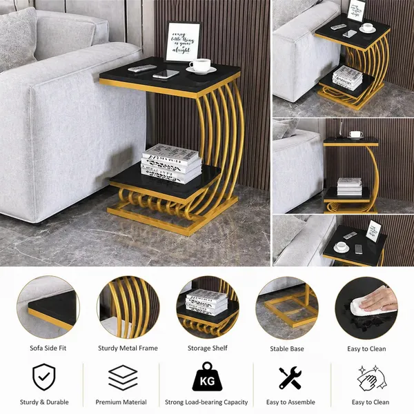Weston_Crafts_Modern_C-Shaped_Sofa_Side_Table_|_Metal_Frame_with_Wooden_Top_|_Space_Saving_End_Table_for_Living_Room_&_Bedroom