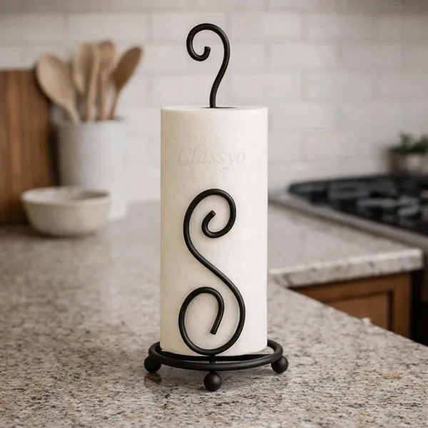Weston_Crafts_Modern_Metal_Paper_Towel_Holder_Stand_for_Kitchen_&_Dining_|_Rust-Resistant_Iron_Tissue_Roll_Holder_|_Freestanding_Countertop_Organizer_|_Matte_Black_Pack_OF_2