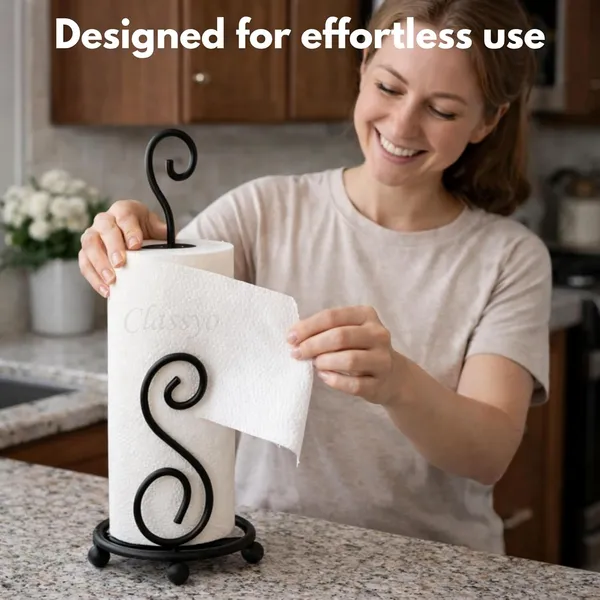 Weston_Crafts_Modern_Metal_Paper_Towel_Holder_Stand_for_Kitchen_&_Dining_|_Rust-Resistant_Iron_Tissue_Roll_Holder_|_Freestanding_Countertop_Organizer_|_Matte_Black_Pack_OF_2