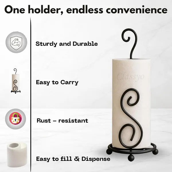 Weston_Crafts_Modern_Metal_Paper_Towel_Holder_Stand_for_Kitchen_&_Dining_|_Rust-Resistant_Iron_Tissue_Roll_Holder_|_Freestanding_Countertop_Organizer_|_Matte_Black_Pack_OF_2