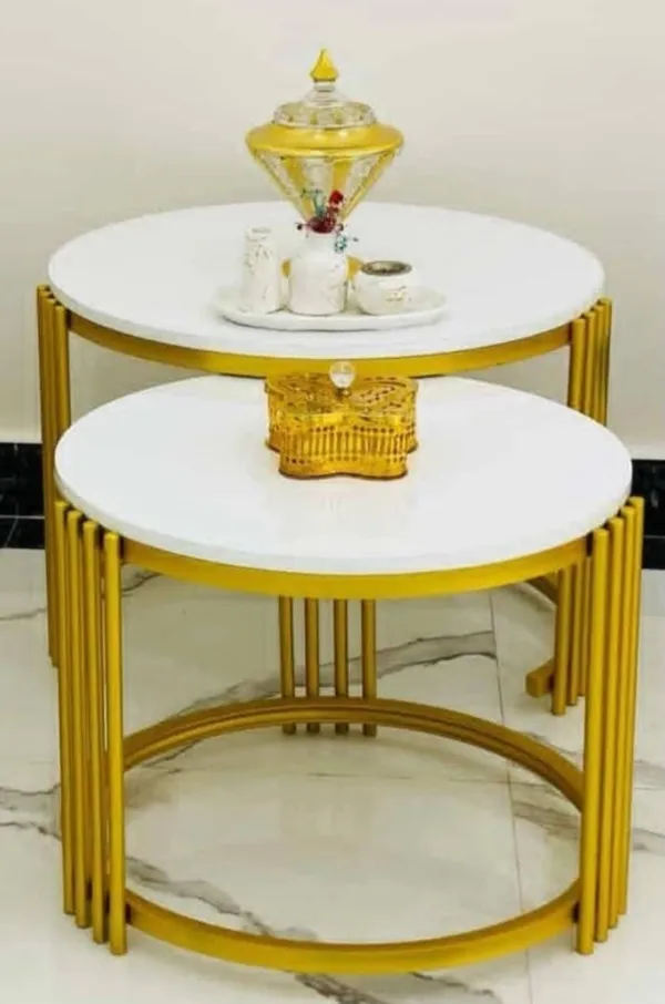 Weston_Crafts_Modern_Nesting_Coffee_Table_Set_-MIka_MDF_TOP___&_Gold_Metal_Base_|_Set_of_2_Stackable_Round_Accent_Tables_for_Living_Room