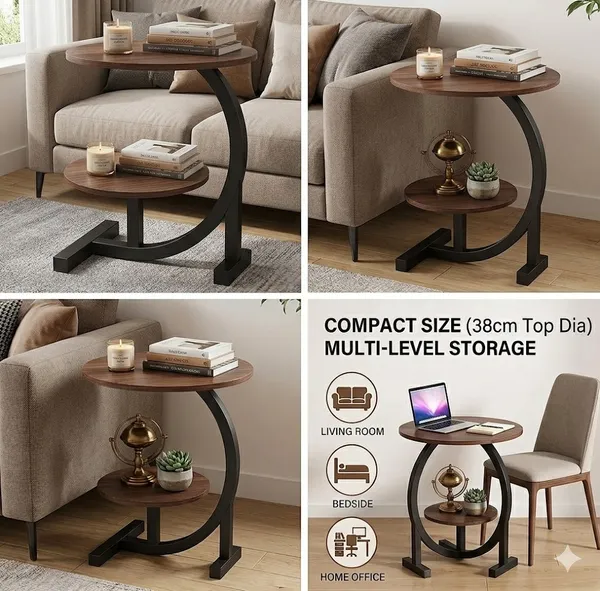 Weston_Crafts_Modern_Round_Side_Table_with_Storage_Shelf,_C-Shaped_End_Table,_Wooden_Accent_Table_for_Living_Room,_Bedroom,_Sofa_Side,_Small_Space_Furniture,_Walnut_Finish