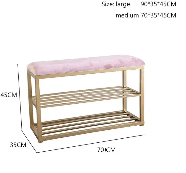 Weston_Crafts_Modern_Velvet_Shoe_Bench_for_Entryway,_2-Tier_Metal_Shoe_Rack_with_Padded_Seat,_Gold_Frame_Hallway_Organizer