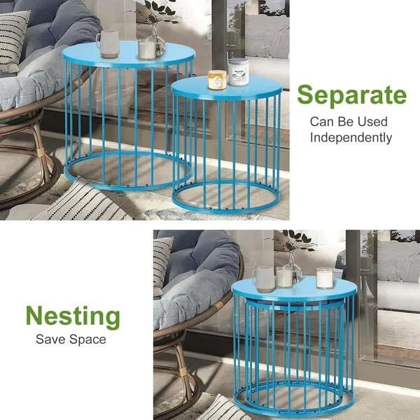 Weston_Crafts_Outdoor_Side_Table_Set_of_2,_Metal_Circle_Accent_End_Tables_for_Balcony_Backyard_Garden_Indoor_Living_Room,_Durable_skyblue_Nesting_Coffee_Tables,_18”+15”_Dia